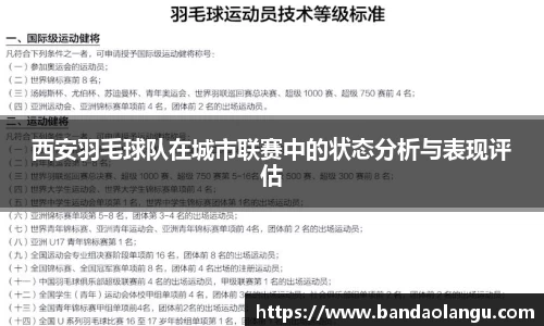 西安羽毛球队在城市联赛中的状态分析与表现评估